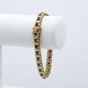18Kt Gold Plated Natural Kashmir Midnight Blue Sapphire & Diamond Bracelet