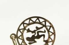 14K Yellow Gold Aquarius Vintage Classic Zodiac Sign Charm/Pendant