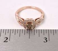 Beautiful Fancy Brown Diamond Ring In 14K Rose Gold