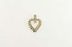 10K Yellow Gold Diamond Simple Classic Heart Love Symbol Pendant
