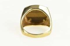 14K Yellow Gold 1960's Squared Tiger's Eye Vintage Retro Ring