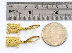 Fun 14k Dangle Turtle Earrings
