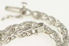 10K White Gold Diamond Criss Cross Link Vintage Tennis Bracelet
