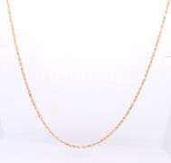 Simple Yellow Gold Rope Chain Necklace