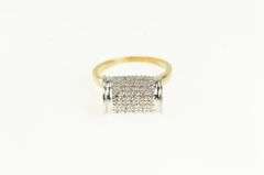 14K Yellow Gold 0.50 Ctw Diamond Pillar Column Statement Ring
