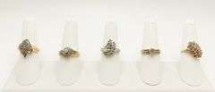 5 Beautiful 14k Solid Yellow and White Gold Rings