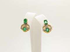 GROUP LOT OF 4X GEMSTONE AND DIAMOND EARRINGS