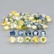 Fantastic 4.32ct diamond cut blue and yellow Sapphire set
