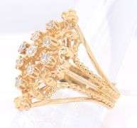 Dazzling Yellow Gold Marquoise Shaped Diamond Cluster Ring