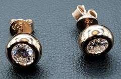 14 Kt Rose Gold Plated 1 Ctw Fire Moissanite Earrings