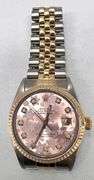 Rolex 36mm Stainless Steel and Yellow Gold Datejust Jubilee Band Custom Pink Floral Diamond Dial