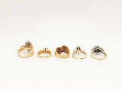 5 Beautiful 10k Gold Diamond Rings!