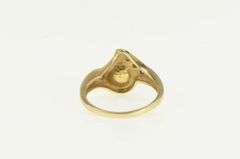 10K Yellow Gold Ornate Pearl Diamond Vintage Bypass Statement Ring