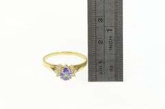 14K Yellow Gold Pear Tanzanite Diamond Engagement Ring