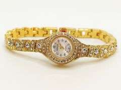 Ladies Geneva & Gemstone Watch, 18kt Yellow Gold Plated