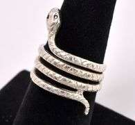 Snake Wrap Ring In Sterling Silver