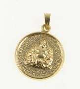 14K Yellow Gold Chinese Buddha Vintage Buddhist Symbol Charm/Pendant