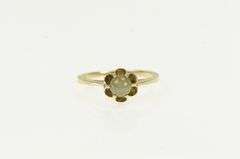 10K Yellow Gold Green Grey Star Sapphire 1960's Scalloped Ring