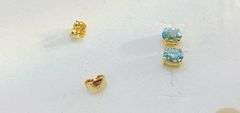 14KT SOLID YELLOW GOLD & BLUE ZIRCON STUD EARRINGS