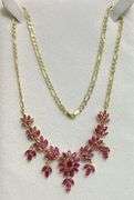 30.0 CARAT NATURAL RUBY PRECIOUS GEMSTONE NECKLACE IN 14KT SOLID YELLOW GOLD