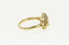 10K Yellow Gold Pear Opal Tanzanite Diamond Halo Statement Ring