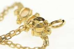 14K Yellow Gold Natural Opal Diamond Vintage Chain Bracelet