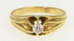14K Yellow Gold 0.20 Ct Old Mine Cut Diamond Engagement Ring