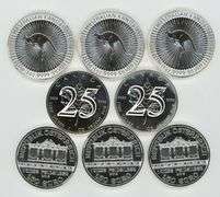 Super lot of 8 Special BU 1 Troy oz pure .999 fine silver World coins