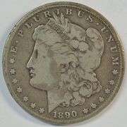 Key date 1890-CC Morgan Silver Dollar. Nice circ