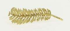 14K Yellow Gold Retro Vintage Feather Leaf Fern Palm Pin/Brooch