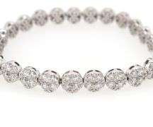 New 12.16ctw Diamond Cluster Tennis Bracelet in 14K