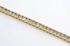 Smooth Box Link Diamond Tennis Bracelet