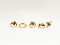 5 Beautiful 14k Solid Gold Rings!