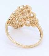 Elegant Yellow Gold Single and Round Brilliant Cut with Baguette Saddle Diamond Ring