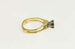 14K Yellow Gold 1950's Natural Sapphire Diamond Engagement Ring