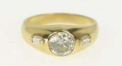 10K Yellow Gold Vintage White Sapphire Baguette Classic Ring