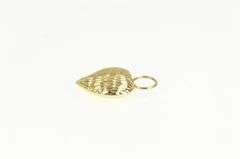 14K Yellow Gold Diamond Cut Puffy Heart Vintage Charm/Pendant