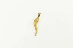 14K Yellow Gold Traditional Italian Horn Protection Symbol Pendant