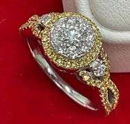 CERTIFIED NEVER WORN LADIES 14K WHITE GOLD AND DIAMOND RING