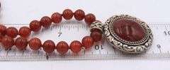 925 Sterling Silver Coral Pendant on Beads Coral Necklace