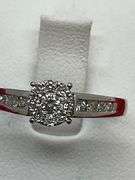 LADIES 14K WHITE GOLD AND DIAMOND RING