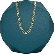 3MM 14K SOLID GOLD FLAT CUBAN LINK CHAIN WITH DIAMOND CUT DESIGN