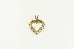 10K Yellow Gold Diamond Sapphire Classic Heart Vintage Love Pendant