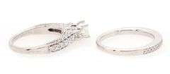 Vera Wang 1.50ctw Princess and Round Diamond Three Stone Straight Bridal Set in 14K