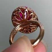 GORGEOUS 14KT SOLID YELLOW GOLD, RUBY, & DIAMOND COCKTAIL RING