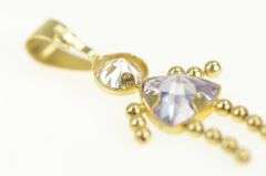 14K Yellow Gold February Birthstone Baby CZ Charm/Pendant