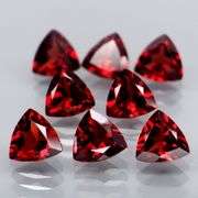 Premium 7.34ct trillion cut cherry red Garnet set
