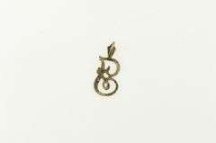 14K Yellow Gold F Cursive Initial Monogram Charm/Pendant