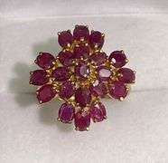 14KT SOLID YELLOW GOLD & RUBY COCKTAIL RING