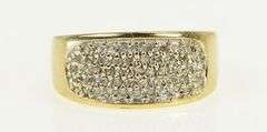 10K Yellow Gold 0.50 Ctw Pave Diamond Statement Band Ring